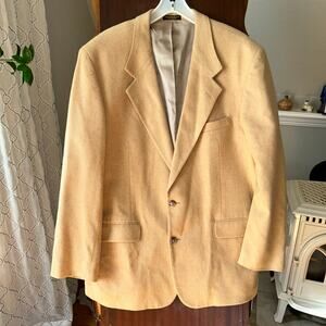 Patrick James Blazer Mens 46L Camel Hair Tan Two Button Sport Coat Signature